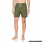 OndadeMar Men's Sea Fit Solid Volley Swim Trunk Olive Embroidered B01LWSIDFY